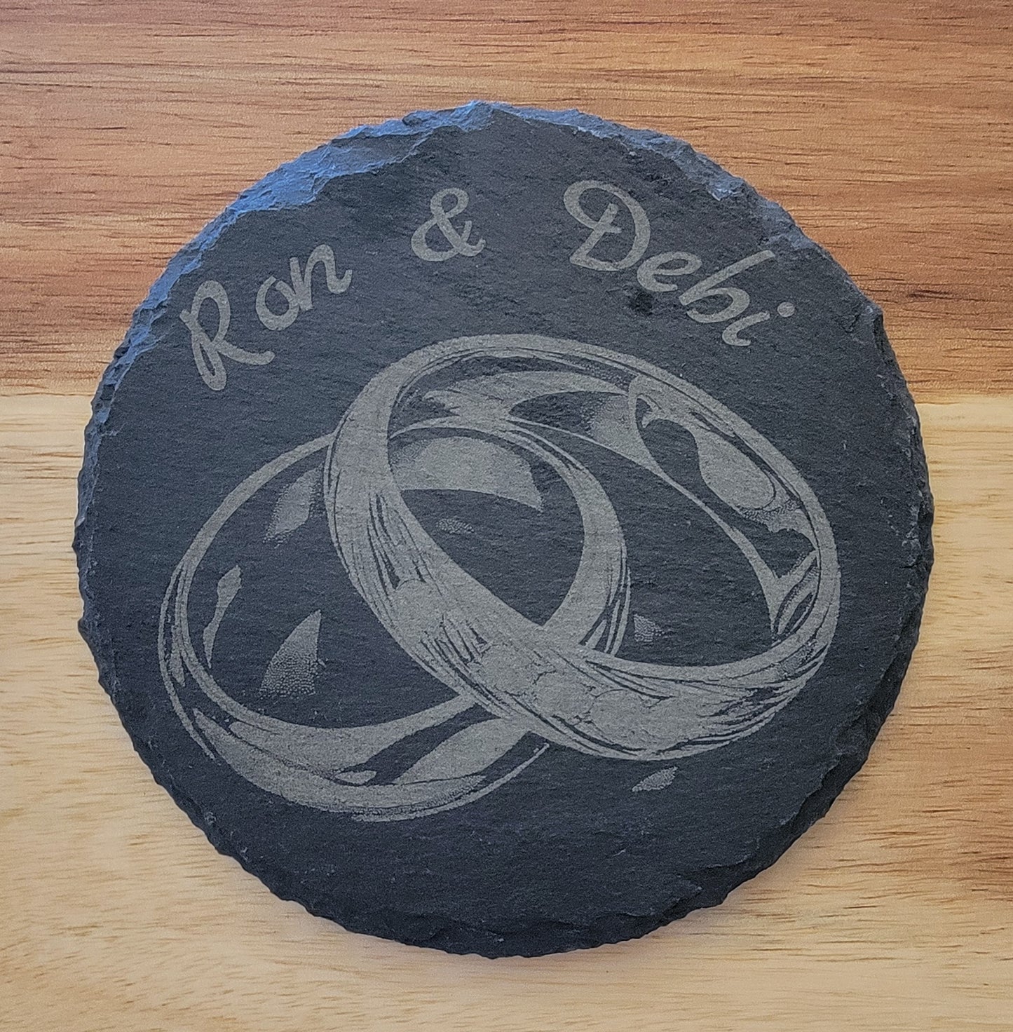 Slate Coaster / Wedding Rings